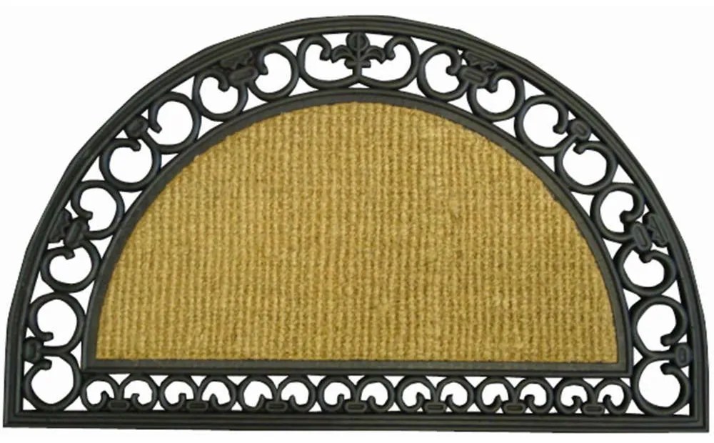 Πατάκι Εισόδου Gazelle 200 Half Round 45X75cm Beige-Black Sdim 45X75