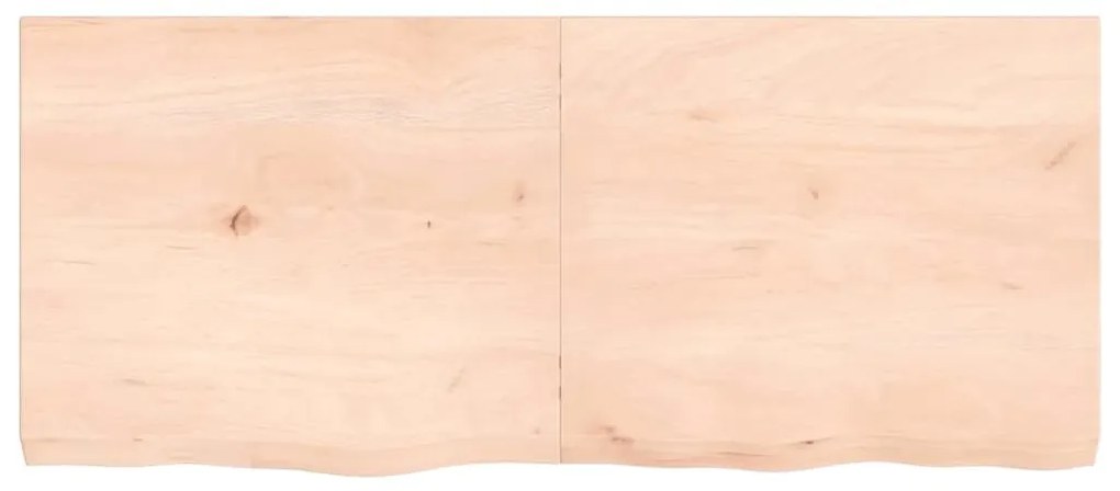 Ράφι Τοίχου 140x60x(2-6) εκ. από Ακατέργαστο Μασίφ Ξύλο Δρυός - Καφέ