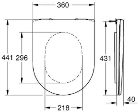 Καπάκι λεκάνης Grohe Soft Close Essence
