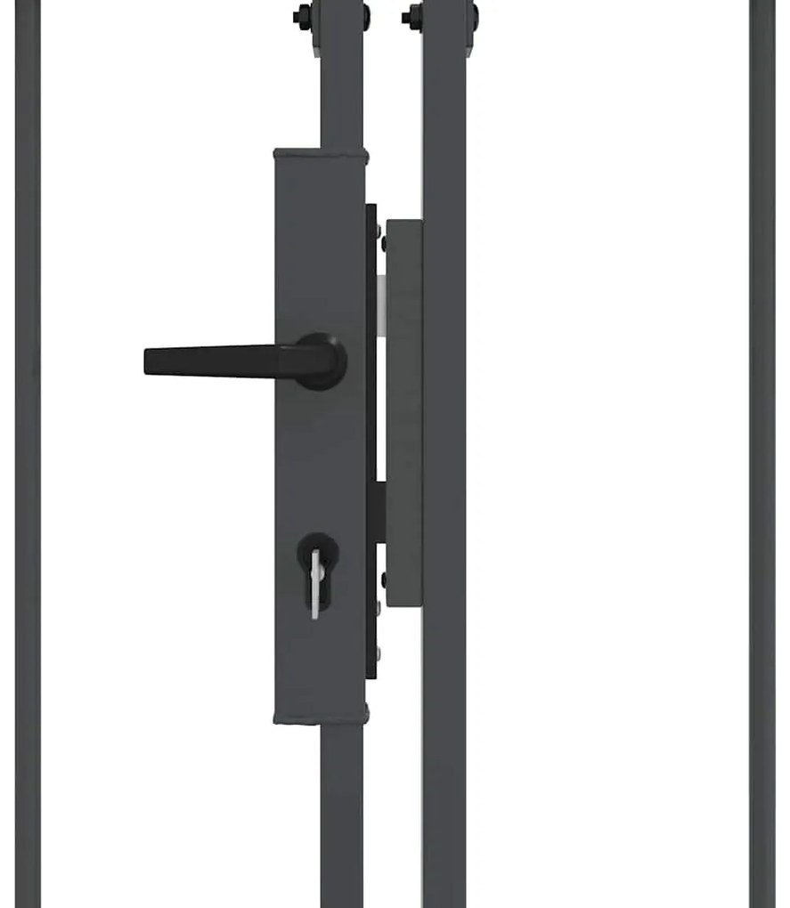 vidaXL Πύλη Κήπου με Καμπύλη Κορυφή Γκρι 4 x 1,25 m Ατσάλι