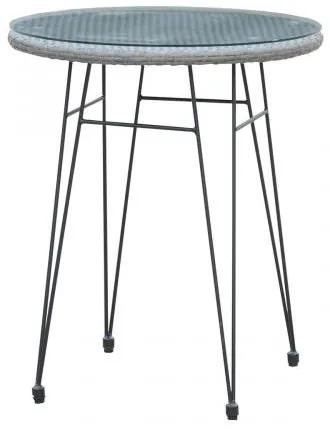 SALSA Τραπέζι H.70cm Μεταλλικό Μαύρο/Wicker Γκρι D.60x70cm Ε244,ΤΗ1