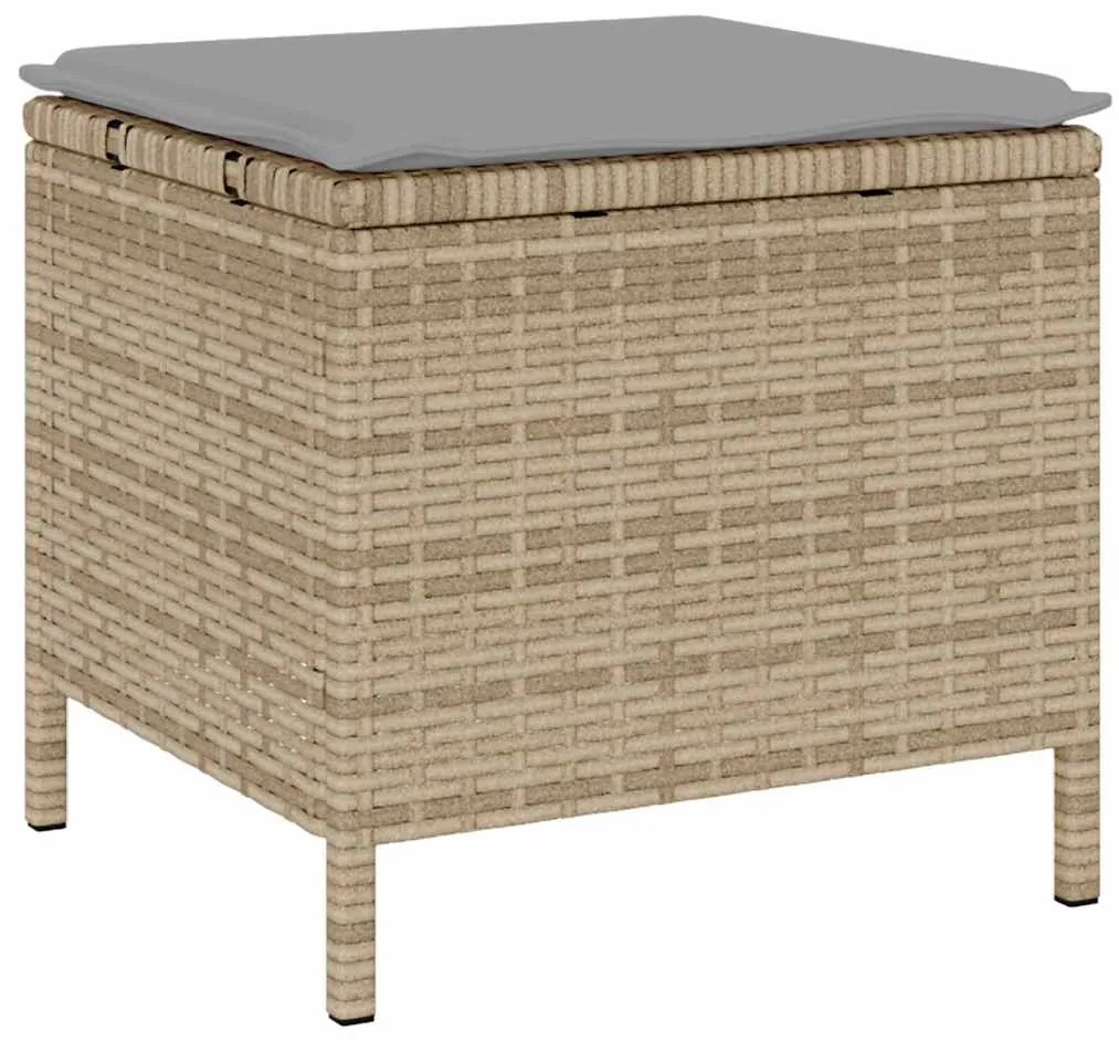 vidaXL Σέτ φαγητού για κήπο Μπεζ συνθετικό ρατάν