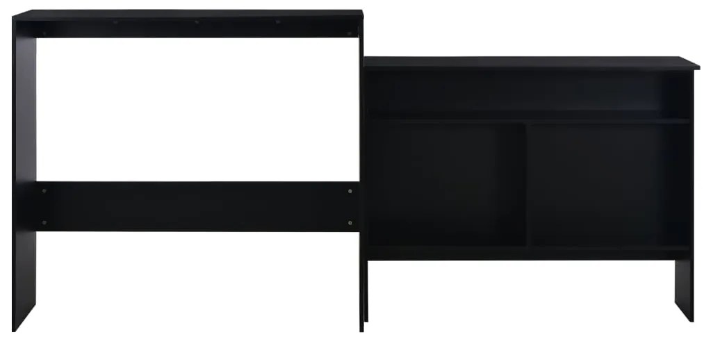 Τραπέζι Μπαρ με 2 Επιφάνειες Χρώμα Μαύρο 130 x 40 x 120 εκ. 280218