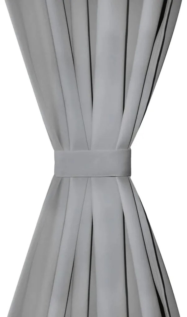 vidaXL Κουρτίνες με Θηλιές 2 τεμ. Γκρι 140 x 225 εκ. από Microsatin