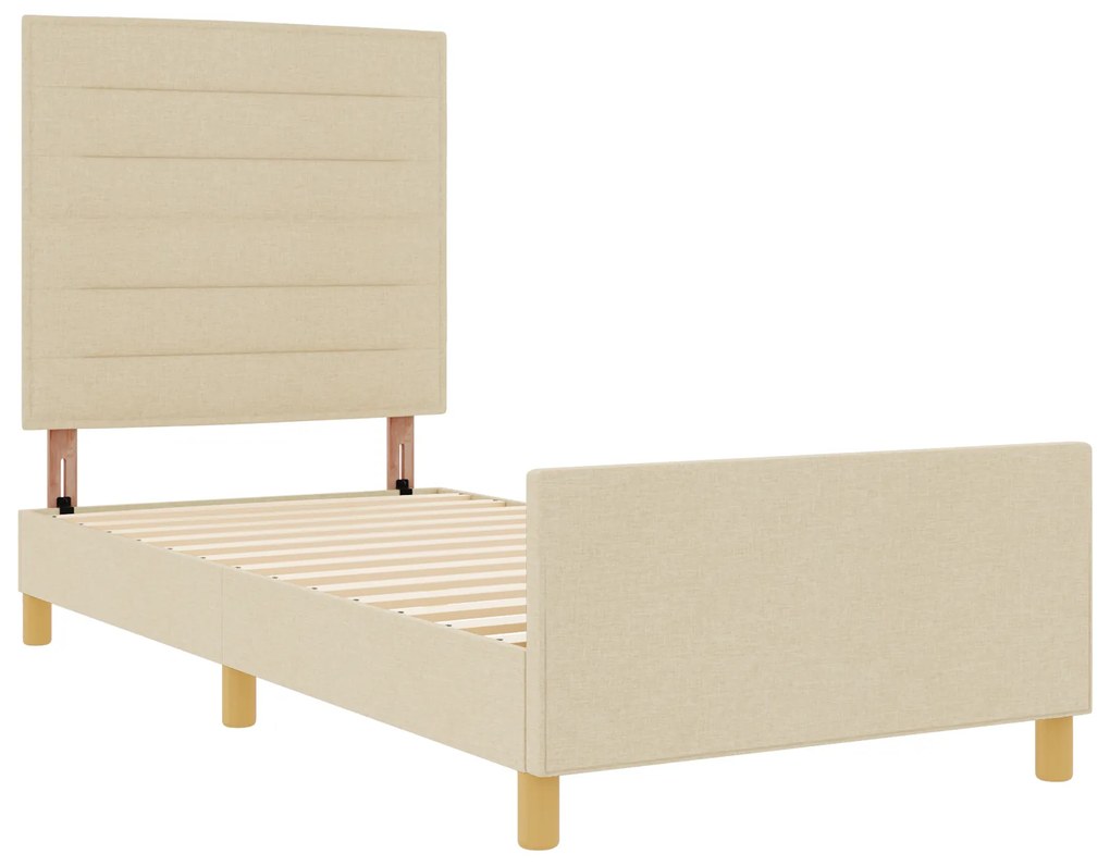 vidaXL Κρεβάτι Κρεμ 100x200 cm Υφασμάτινο