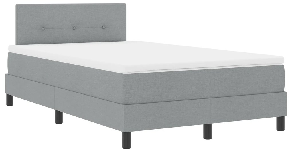 vidaXL Κιβώτιο Κρεβάτι με Στρώμα Ανοιχτό Γκρι 120x200 εκ. Υφασμάτινο
