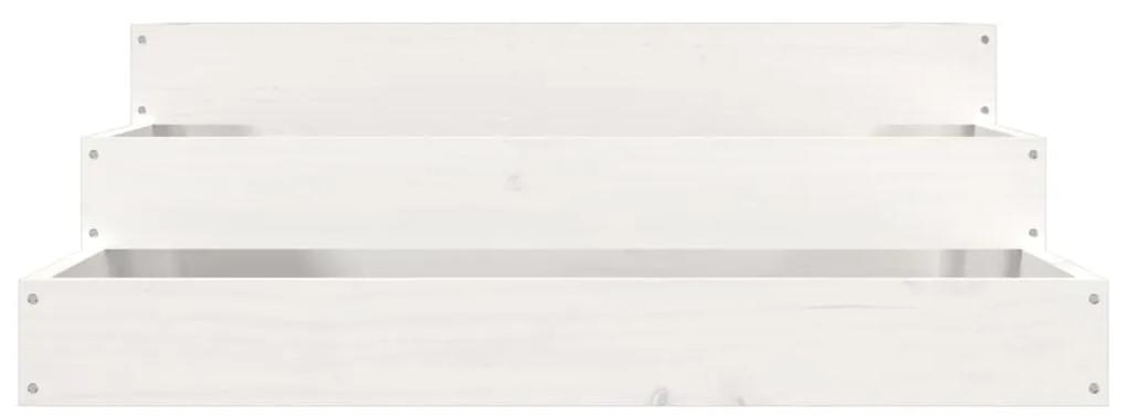 vidaXL Ζαρντινιέρα Λευκή 78 x 78 x 27 εκ. από Μασίφ Ξύλο Πεύκου