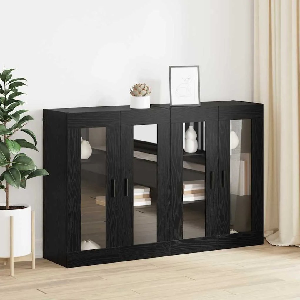 vidaXL Ντουλάπια Τοίχου 2 pcs Μαύρη δρυς 69.5 x 34 x 90 εκ.