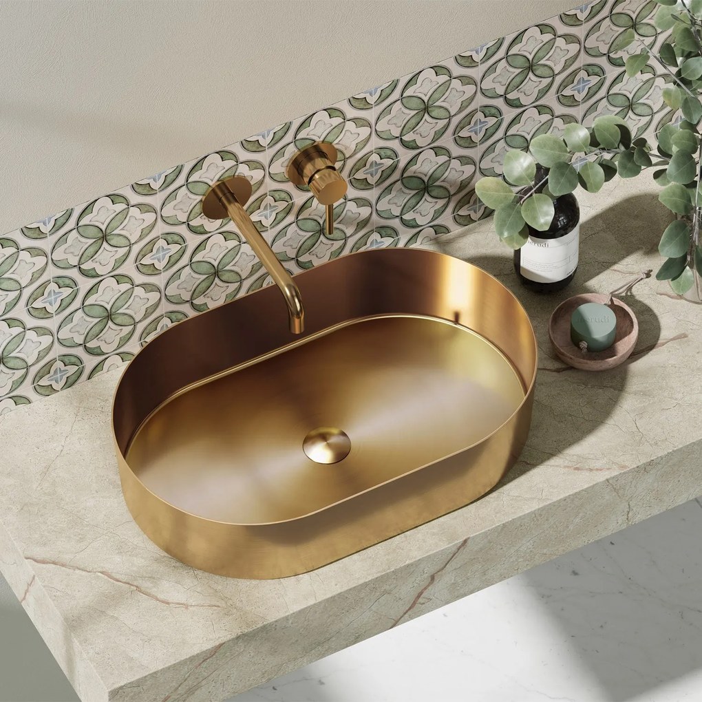 Karag Jupiter Νιπτήρας επικαθήμενος ανοξείδωτος Rose Gold 55x35x11cm