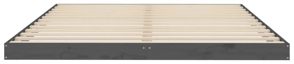 vidaXL Σκελετός Κρεβατιού Γκρι 150x200 εκ. Μασίφ Ξύλο Πεύκου King Size