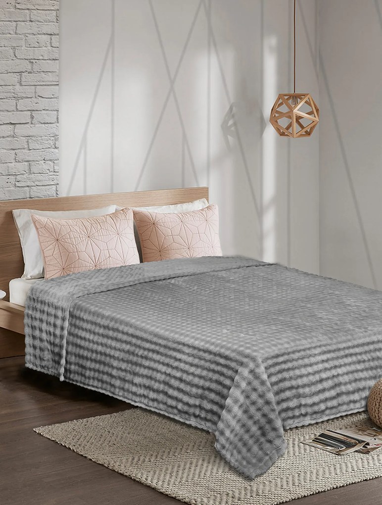 Κουβέρτα Fleece PUFFELLA GREY Κουβέρτα υπέρδιπλη: 220 x 240 εκ.