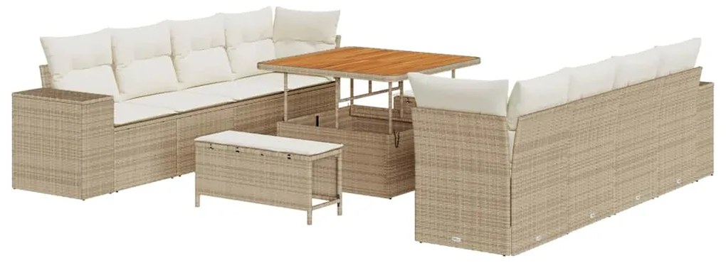vidaXL Σετ Καναπέ Κήπου 11 pcs Μπεζ, Κρέμα 100 x 100 x 71 cm