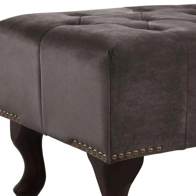 ΤΑΜΠΟΥΡΕ ΥΠΟΠΟΔΙΟ  ΓΚΡΙ ΒΕΛΟΥΔΟ T.CHESTERFIELD EMMA 80x46x42Y εκ.