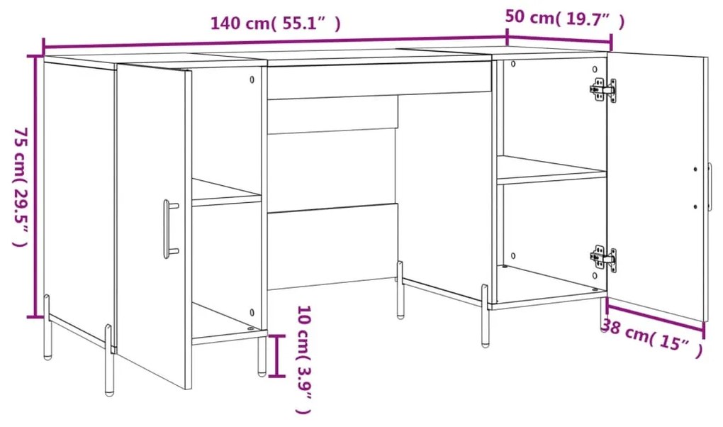 ΓΡΑΦΕΙΟ ΛΕΥΚΟ 140 X 50 X 75 ΕΚ. ΑΠΟ ΕΠΕΞΕΡΓΑΣΜΕΝΟ ΞΥΛΟ 829556