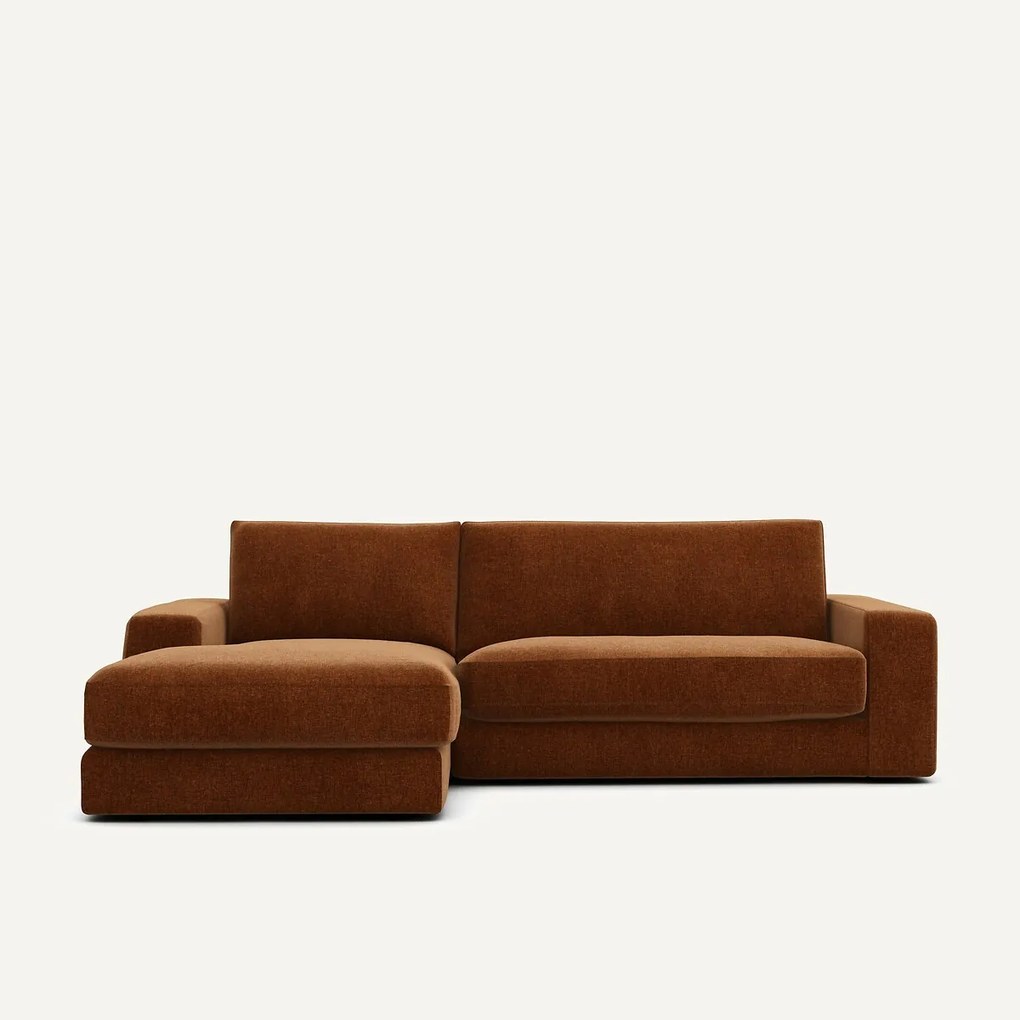 Γωνιακός καναπές από βελούδινο chenille ύφασμα, Skander