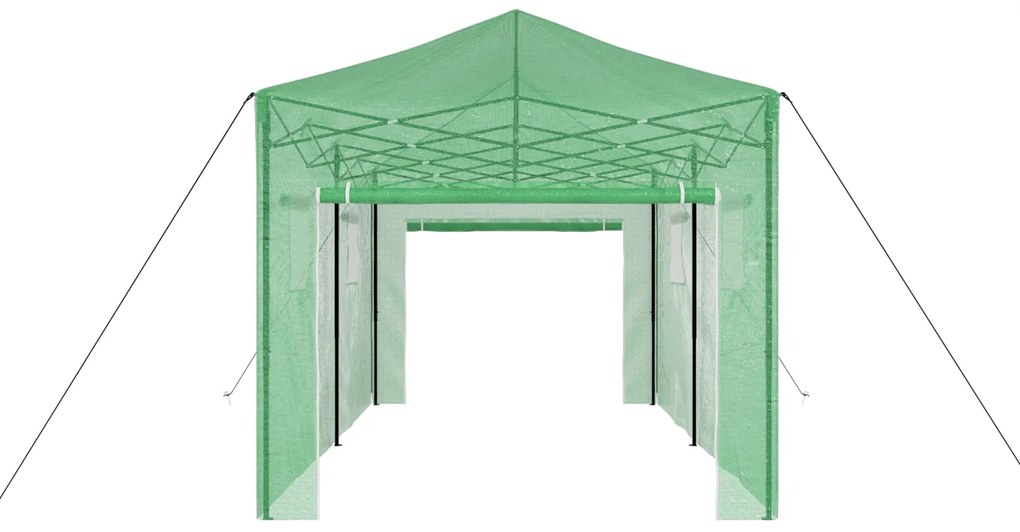 vidaXL Αναδιπλούμενο Θερμοκήπιο – Πράσινο, 580 x 290 x 315 εκ, Χάλυβας