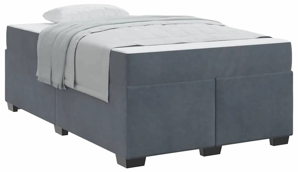 vidaXL Σκελετός Κρεβατιού με στρώμα Σκούρο Γκρι 120 x 190 cm ύφασμα