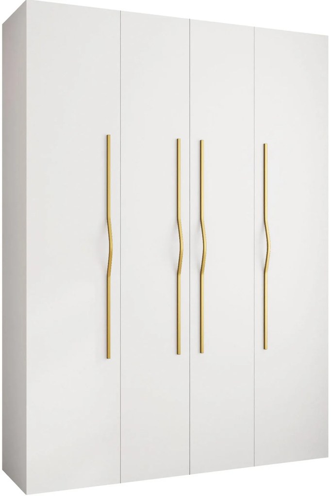 Ντουλάπα Como II 180 Τετράφυλλη-Λευκό - Χρυσό