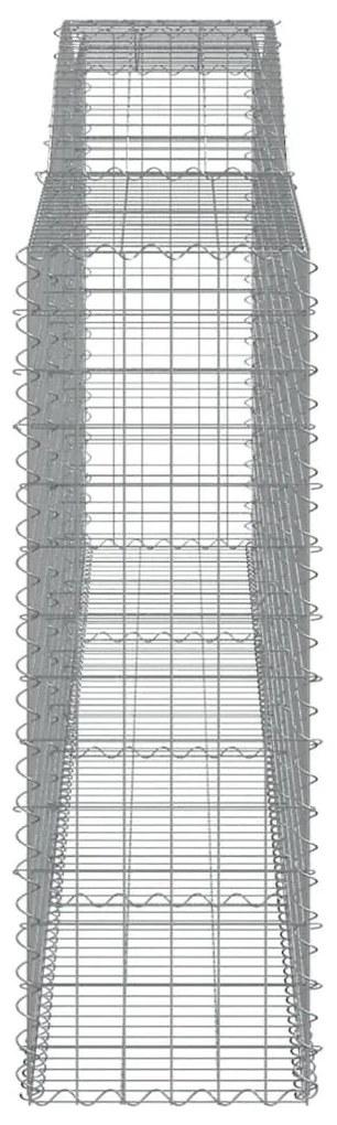 Συρματοκιβώτια Τοξωτά 2 τεμ. 400x50x140/160 εκ. Γαλβαν. Ατσάλι - Ασήμι