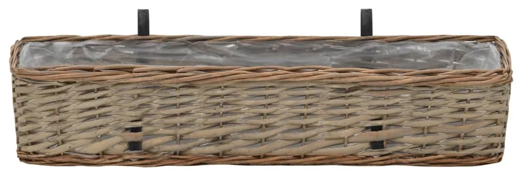 vidaXL Ζαρντινιέρες Μπαλκονιού 2 τεμ. 80 εκ. Wicker Επένδυση PE