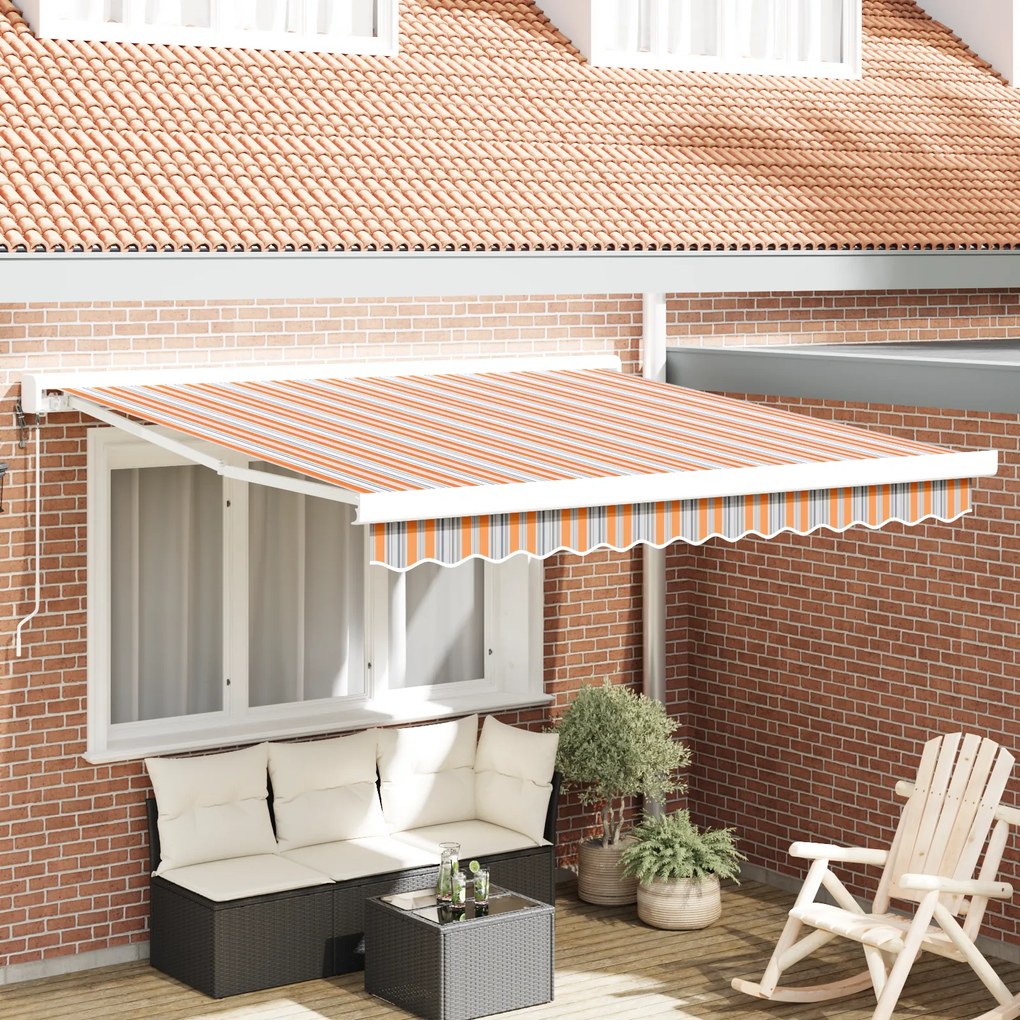 vidaXL Ρυθμιζόμενη Τέντα Πολύχρωμη Ριγέ 350 x 250 cm