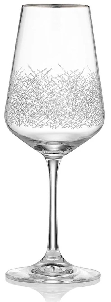 Ποτήρι Κρασιού Sandra Ασημι Ρίγα 350ml - Crystalex - 6 ΤΜΧ