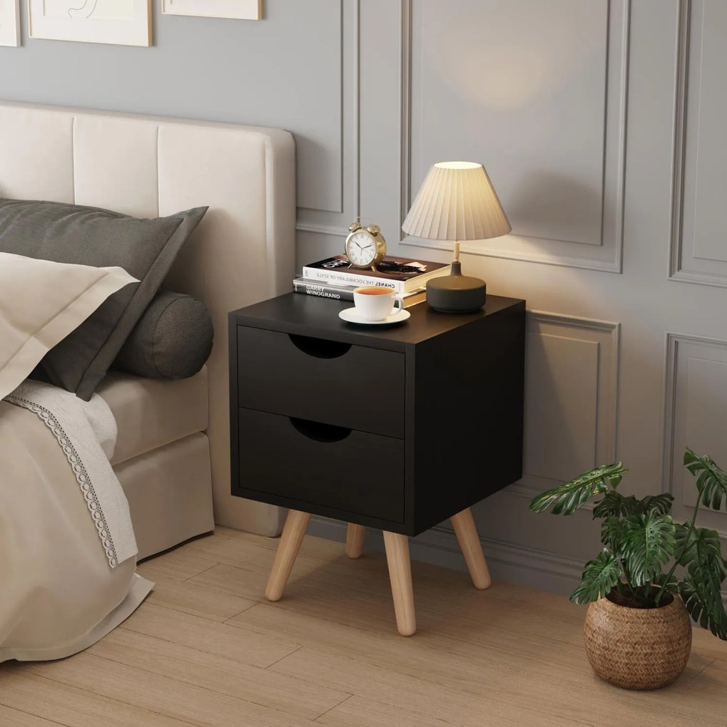 Κομοδίνο DINKL μελαμίνη - 2 συρτάρια Wenge 29,5x29,5x45Υ εκ. 29.5x29.5x45 εκ.