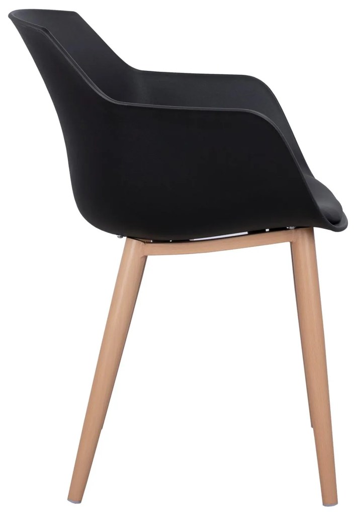 Καρέκλα Tραπεζαρίας LUCIE Μαύρη με Μεταλλικά πόδια 56x57x80εκ. 2αδα 56x57x80 εκ.