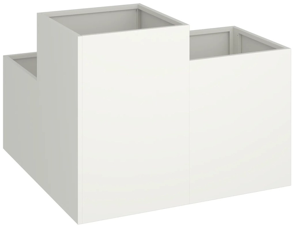 vidaXL Γλάστρα Κήπου 80x80x60 εκ Λευκό Ατσάλι