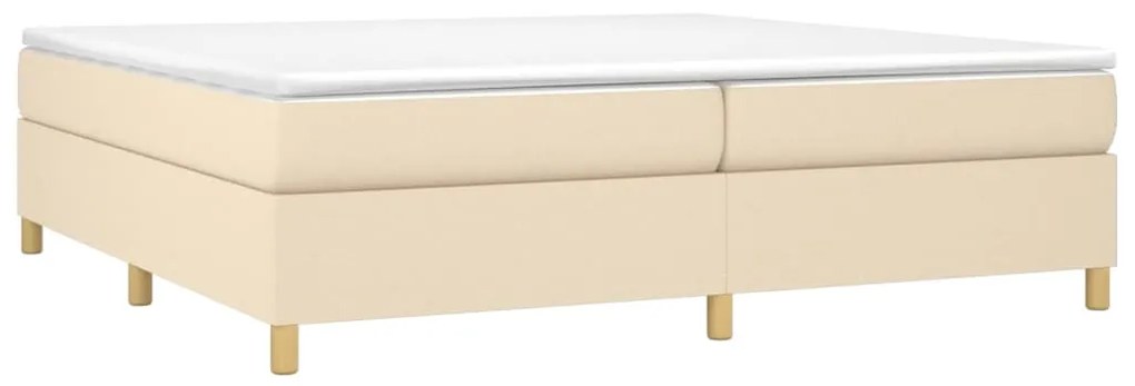 vidaXL Κρεβάτι Boxspring με Στρώμα Κρεμ 200x200 εκ. Υφασμάτινο