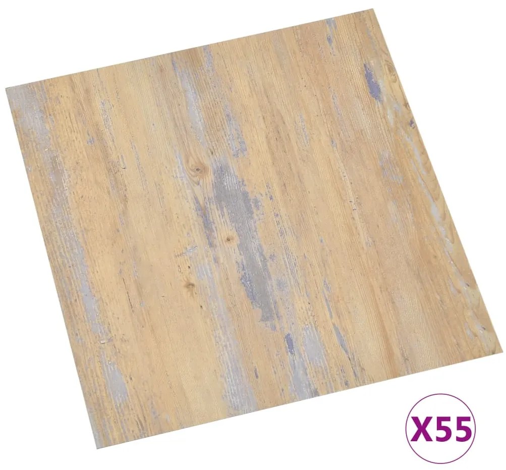 vidaXL Δάπεδο Αυτοκόλλητο Καφέ 55 τεμ. 5,11 μ² από PVC