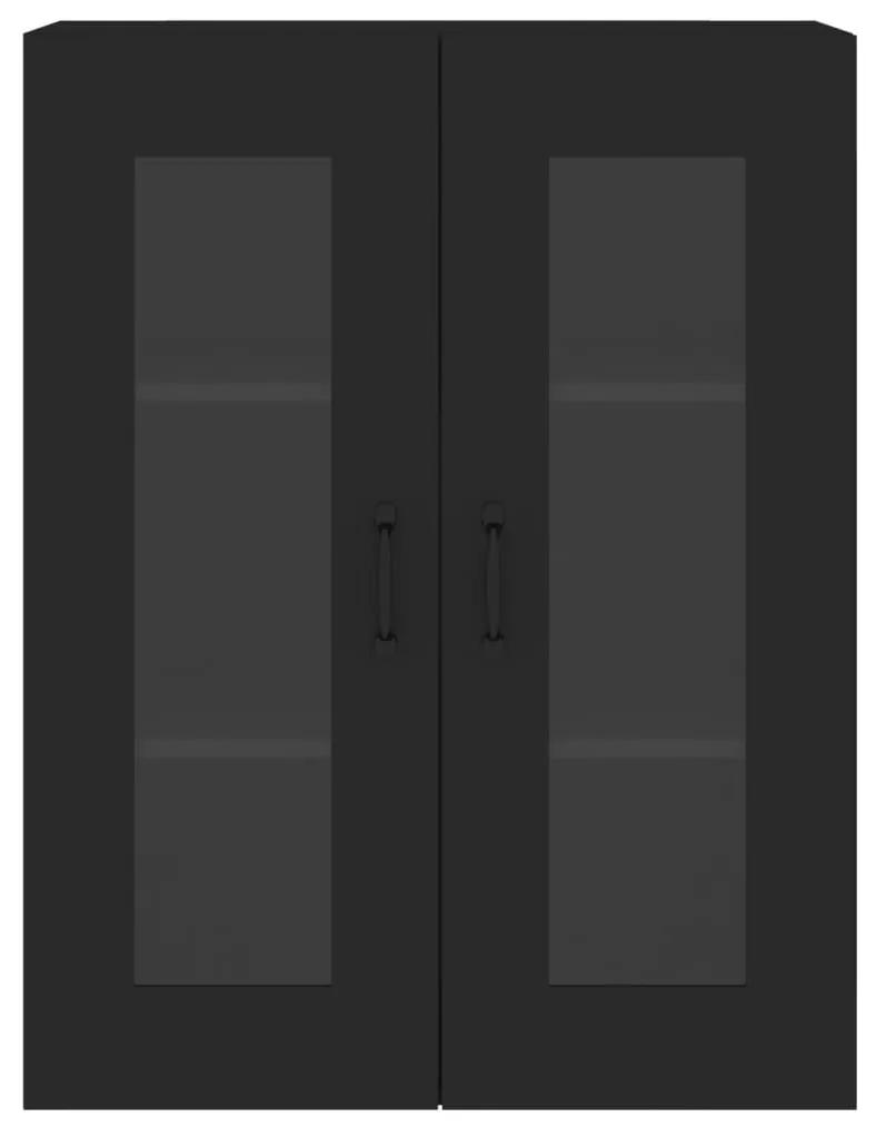 Ντουλάπια Τοίχου 2 τεμ. Μαύρα από Επεξεργασμένο Ξύλο - Μαύρο