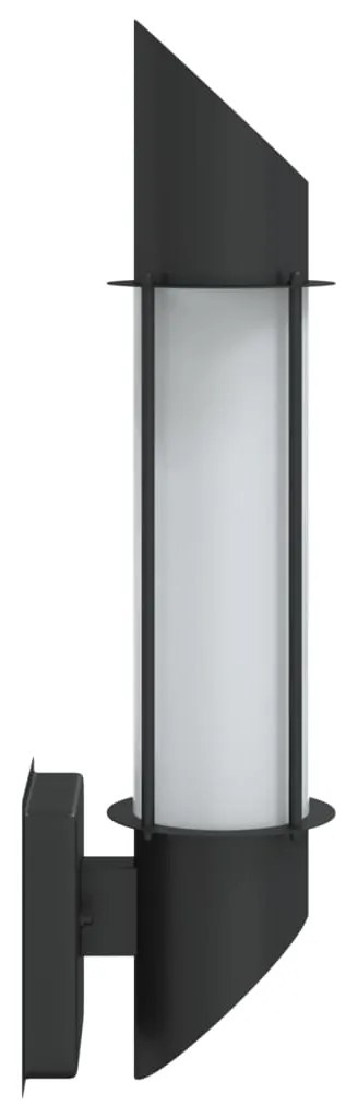 vidaXL Φωτιστικό Τοίχου Εξωτερικού Χώρου Μαύρο από Ανοξείδωτο Ατσάλι