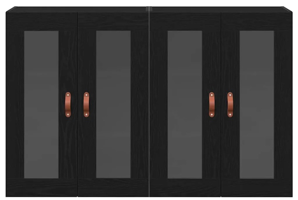vidaXL Επιτοίχιο ντουλάπι 2 pcs Μαύρη δρυς 69.5 x 34 x 90 εκ.