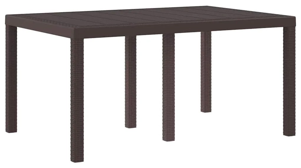 vidaXL Τραπέζι Καφέ Κήπου 150x100x73 εκ Πολυ Ράτταν