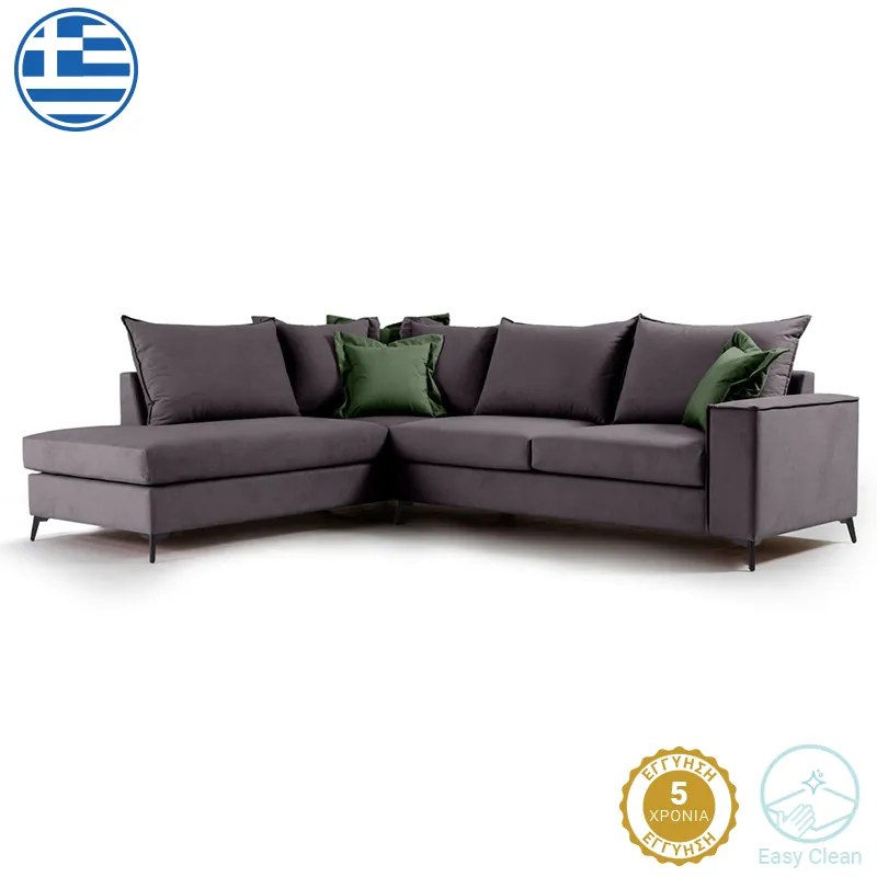 Intrahome Γωνιακός καναπές δεξιά γωνία TAURUSRA Intrahome ύφασμα ανθρακί-κυπαρισσί 290x235x95εκ | SKU: INTRAPA-279111147
