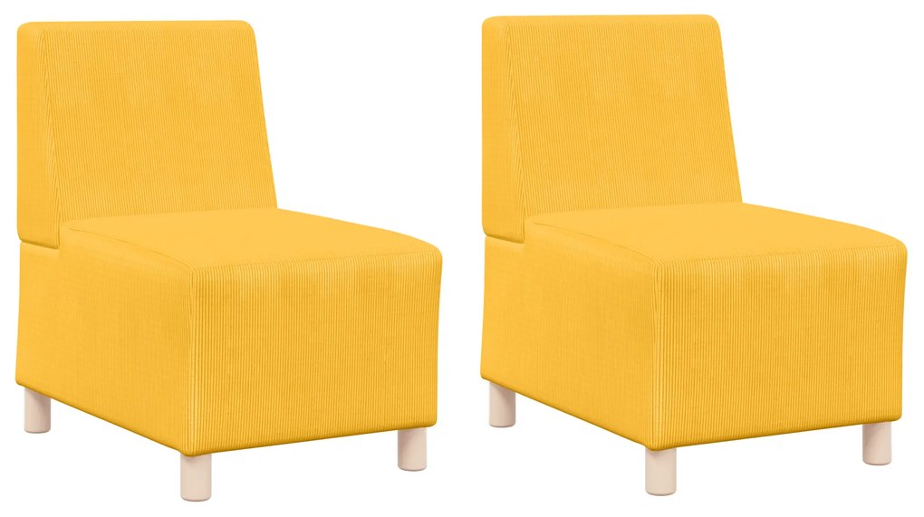 vidaXL Καθίσμα Σαλονιού 2 pcs Ανοιχτό κίτρινο 55 x 74 x 82 εκ. Βελούδο