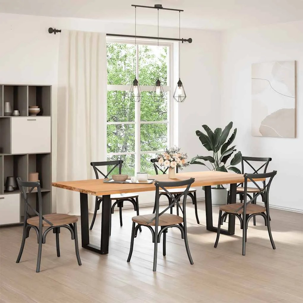vidaXL Πόδια Τραπεζαρίας Σχήματος V 2 τεμ. Μαύρο 60x(72-73,3) εκ. Ατσάλι