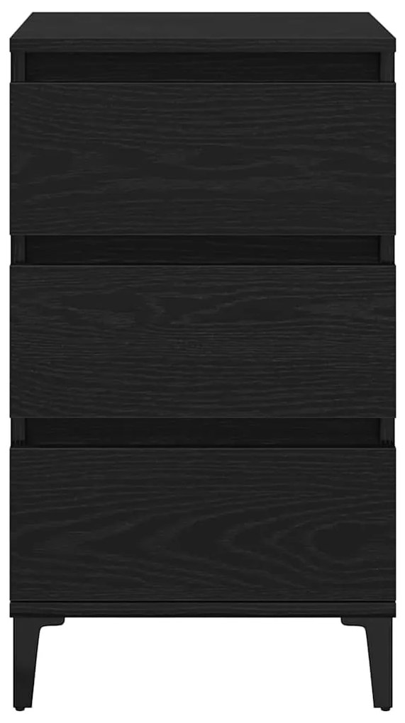 vidaXL Κομοδίνο Μαύρη Οξυά 45 x 35 x 44 εκ. Επεξεργασμένο ξύλο