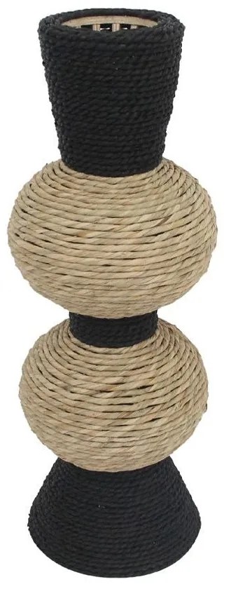 Βάζο Nubia 032078 22x22x61cm Natural-Black Polywood,Σχοινί