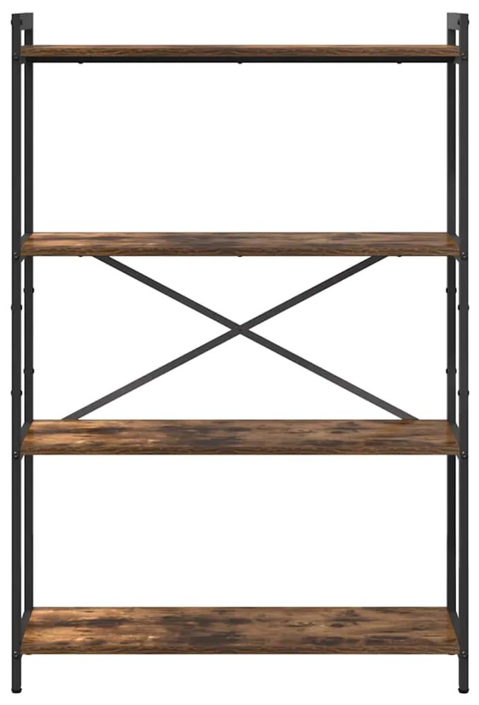 vidaXL Βιβλιοθήκη Καπνιστή δρυς 80 x 30 x 118 εκ Επεξεργασμένο ξύλο