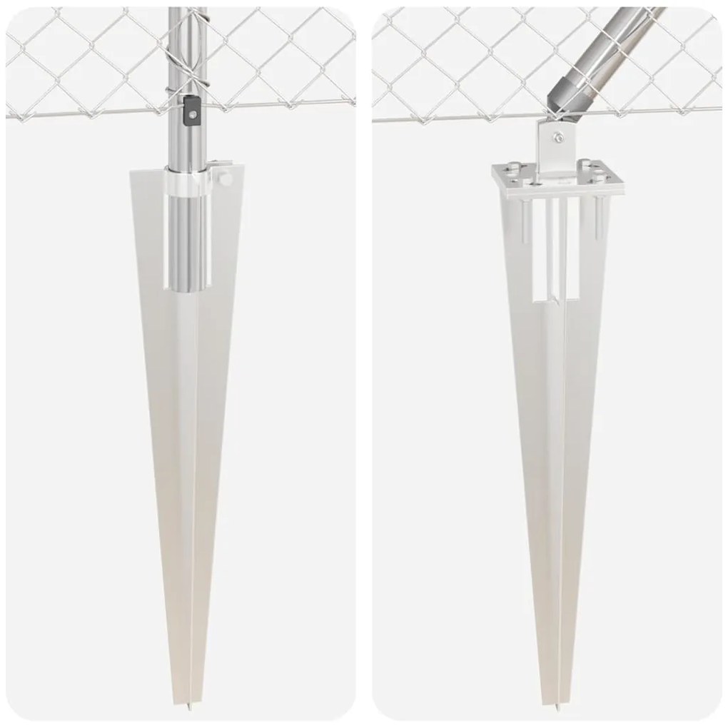 vidaXL Στύλος Περιφράξεων Ασημί 10 x 0,4 μ (40 x 40 χιλιοστά πλέγμα)