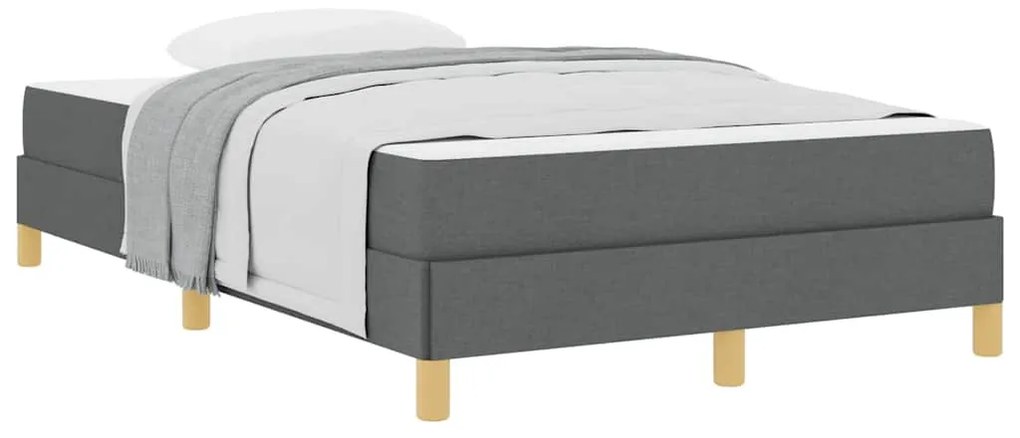 vidaXL Κρεβάτι με ελατήρια Σκούρο γκρι, Καφέ 120 x 190 cm