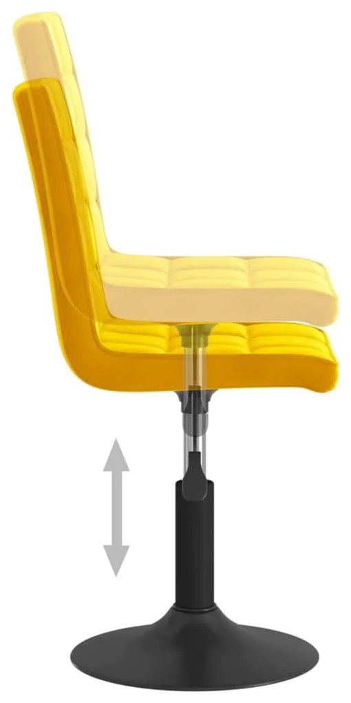 vidaXL Καρέκλες Τραπεζαρίας Περιστρεφόμενες 6 τεμ. Μουσταρδί Βελούδο