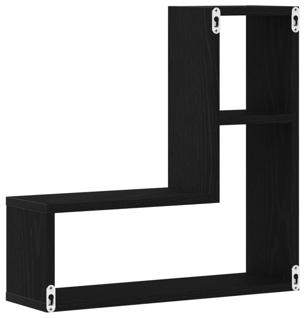 vidaXL Ράφια 2 τμχ Μαύρη Δρυς 50x15x85 εκ Φτιαγμένο από Ξύλο