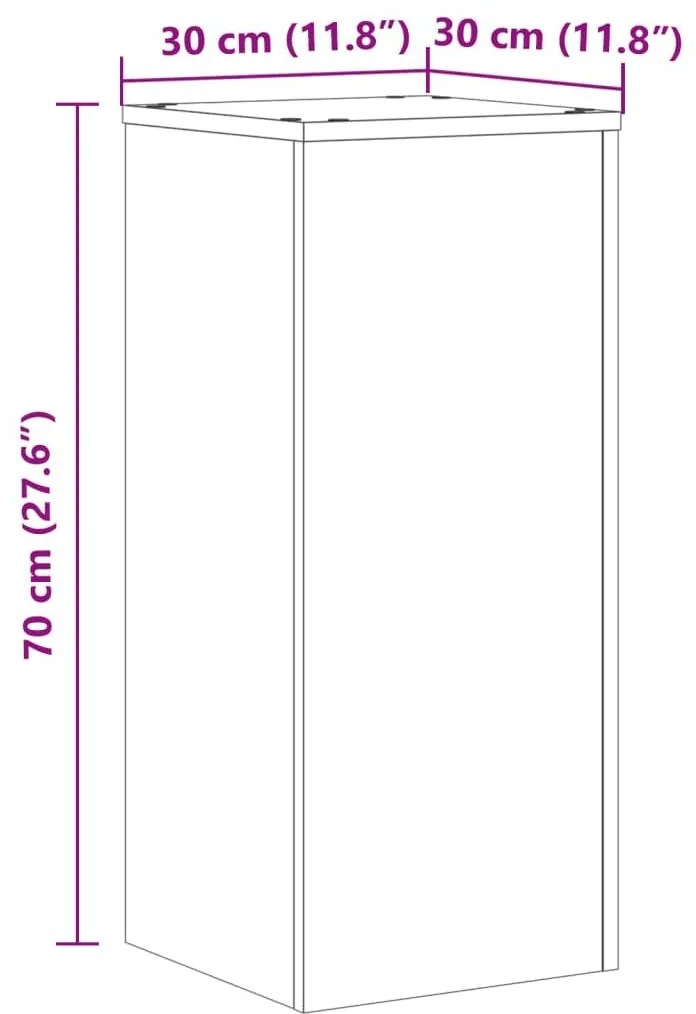 Βάσεις Φυτών 2 Τεμ. Sonoma Δρυς 30x30x70 εκ. Επεξεργασμένο Ξύλο - Καφέ