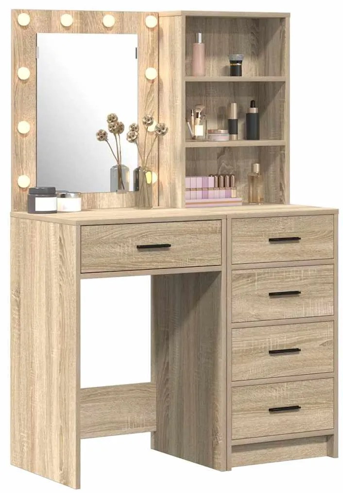 vidaXL Τραπέζι περιποίησης με συρτάρι 2 pcs Καφέ 50 x 41 x 135 εκ