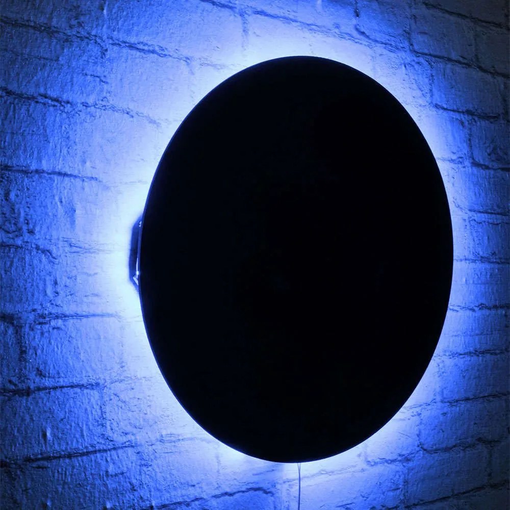 Διακοσμητικό Τοίχου Με Φως Led Circle 395NGR1853 Φ45cm Blue-Black Wallity Mdf