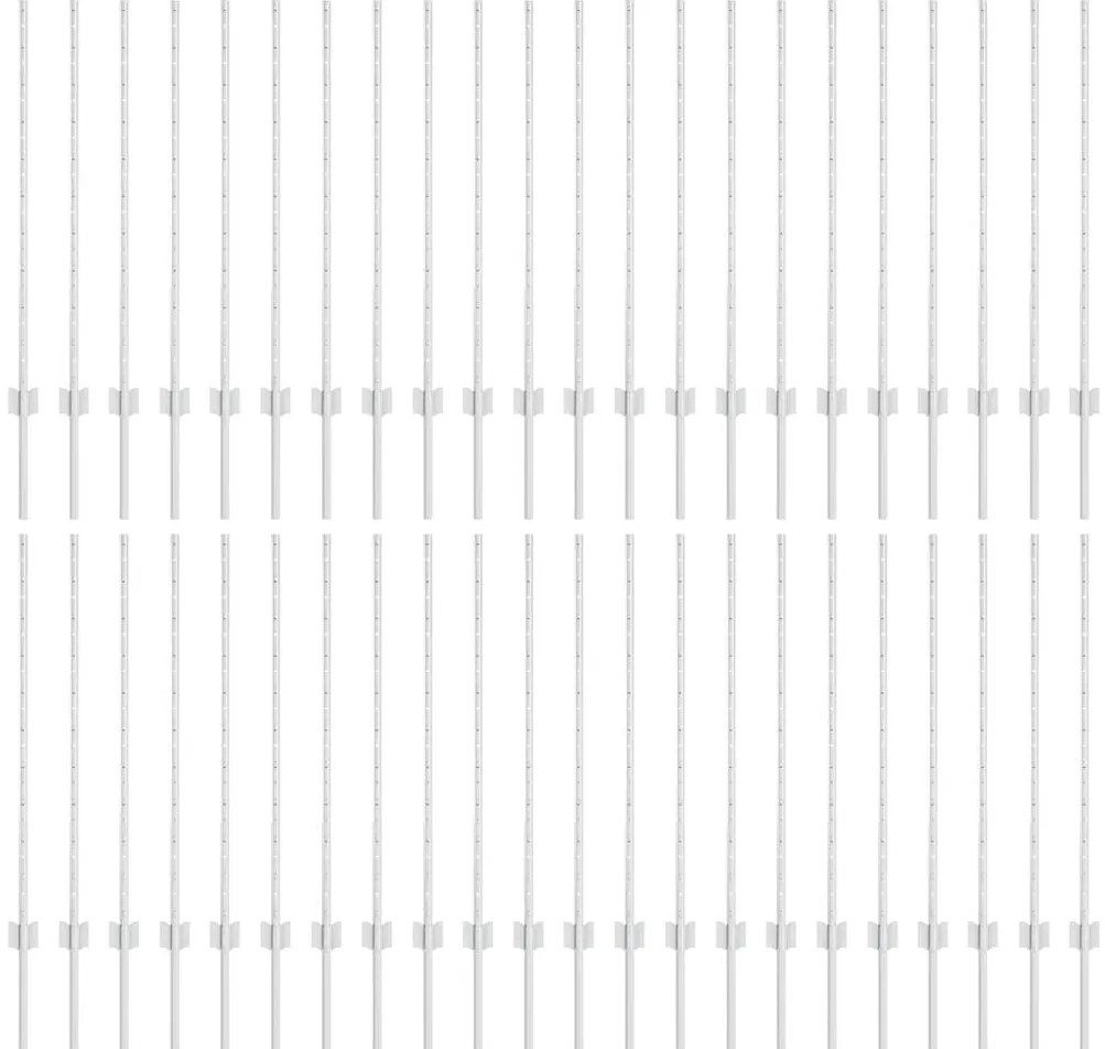 vidaXL Στύλος Περιφράξεων 44 pcs Ασημί 140 cm Ατσάλι