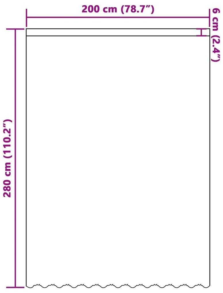 vidaXL Κουρτίνα Δαντέλας με κουρτίνες Λευκό 280 x 200 εκ Πολυεστέρας